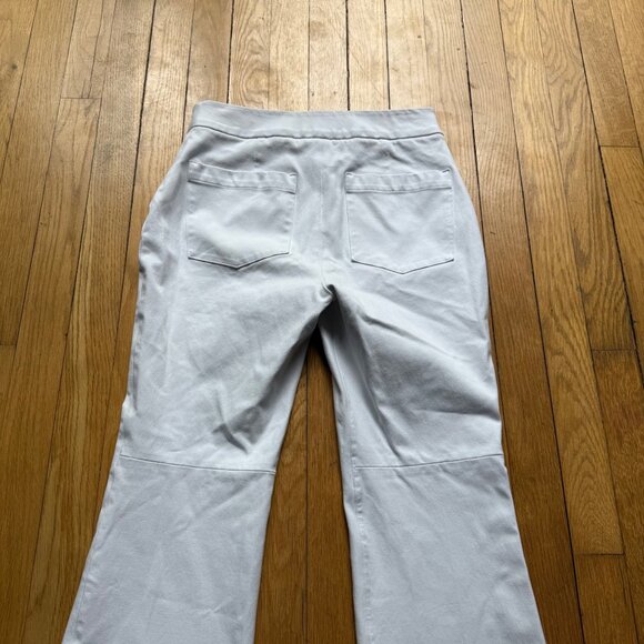 Spanx Size S White Stretchy Cotton Blend Pull On Flare Leg Ankle Pants - Picture 15 of 15